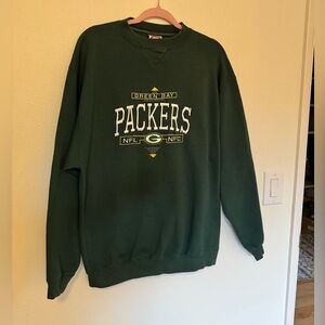 VTG Cadre Green Bay Packers Crewneck Sweatshirt Green Large Embroidered EUC